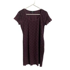 Ronni Nicole Dress Womens Size M Purple Lace Fully Lined Back Pull on Sheath